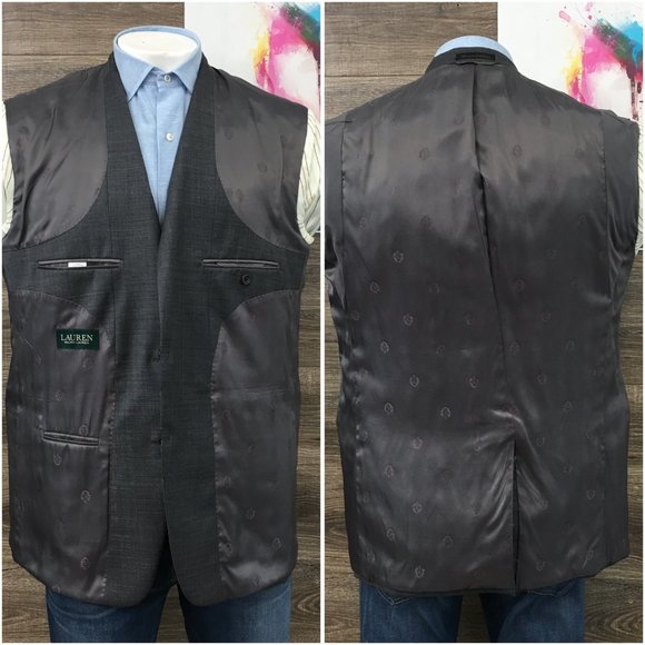 Ralph Lauren Mens Blazer Sport Coat Two Button Casual Jacket Size 44L Wool Suits - Picture 7 of 13